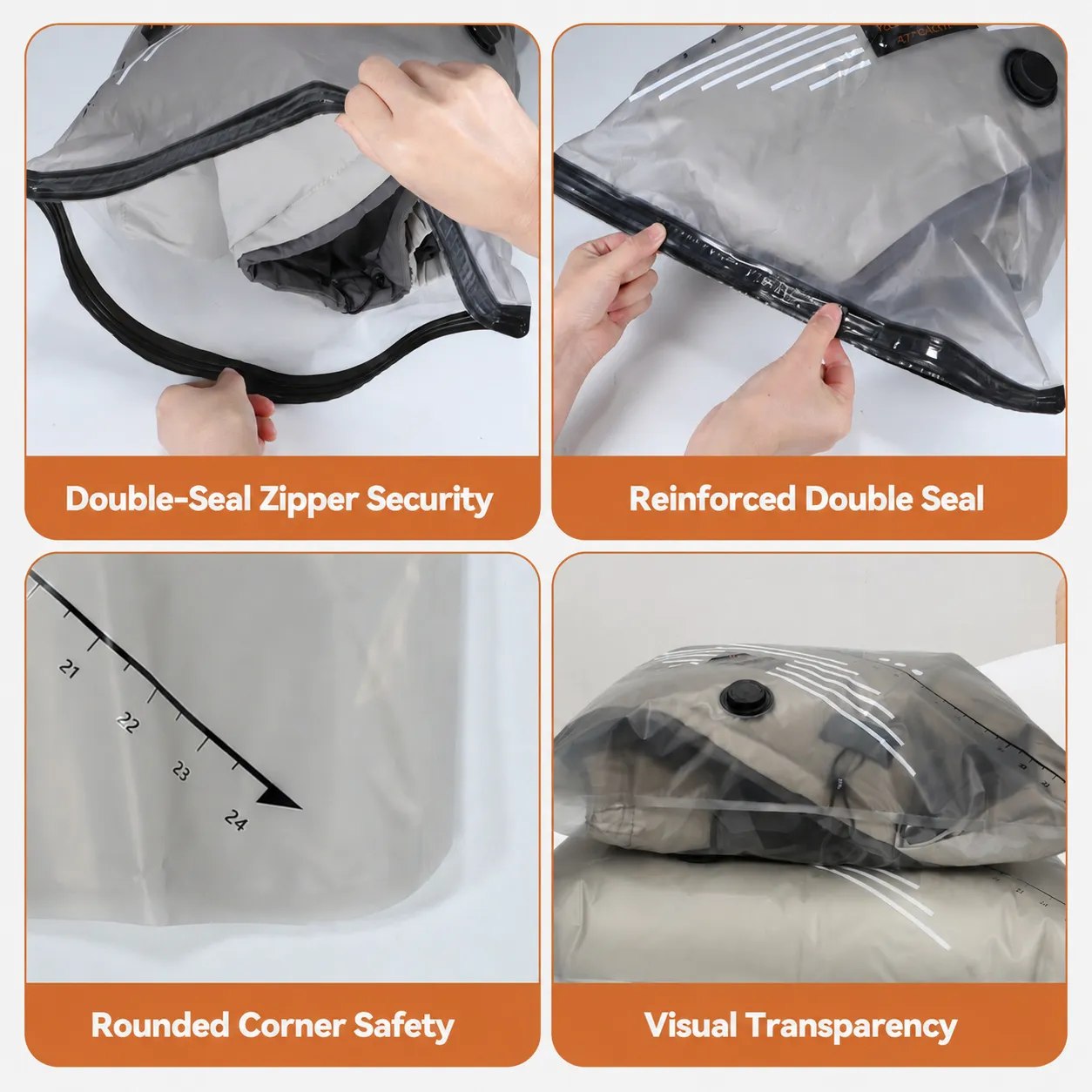 Travel Vacuum Storage Bag Set with Rechargeable Pump - Image 4