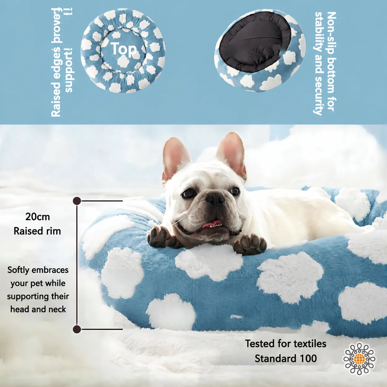 Washable Donut Pet Bed for Cats & Dogs with Small to Large Sizes to Choose - Image 2