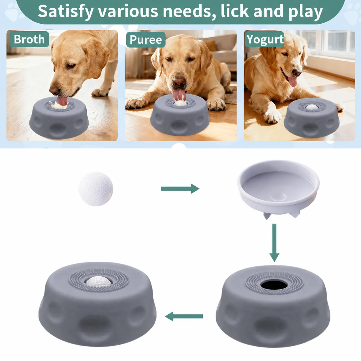 Non-Slip Dog Lick Bowl and Slow Feeder for Treats &  Wet Food - Image 2