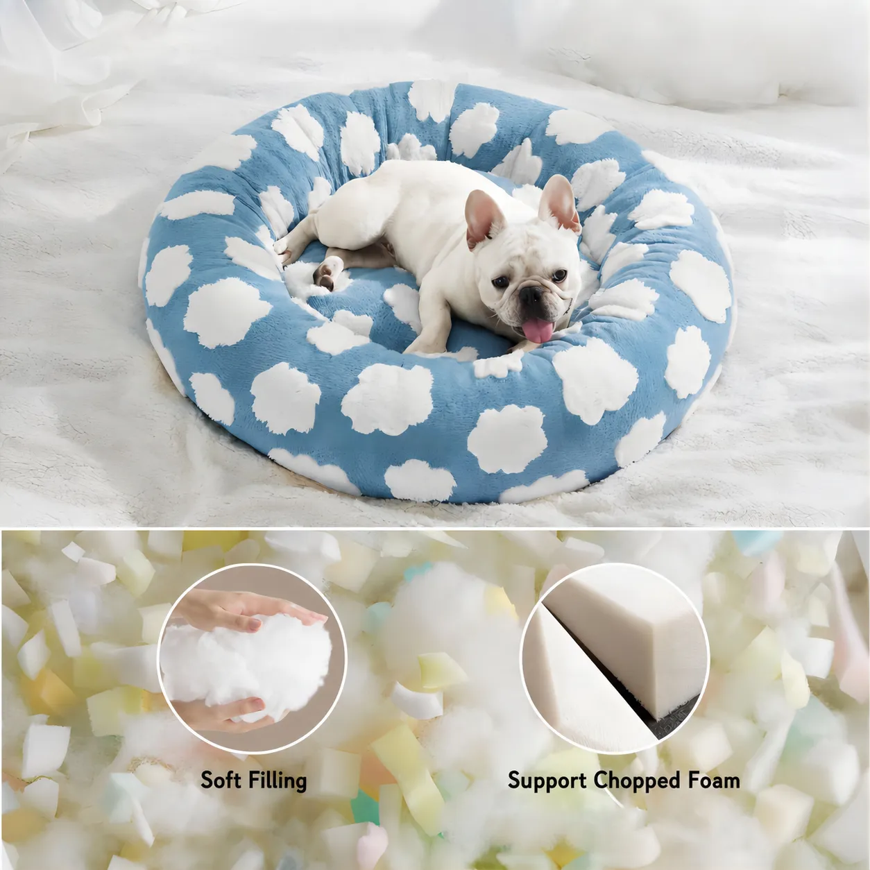 Washable Donut Pet Bed for Cats & Dogs with Small to Large Sizes to Choose - Image 3
