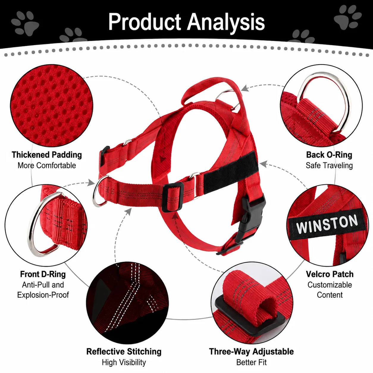 Adjustable No-Pull Dog Harness with Lightweight Comfort Straps - Image 4