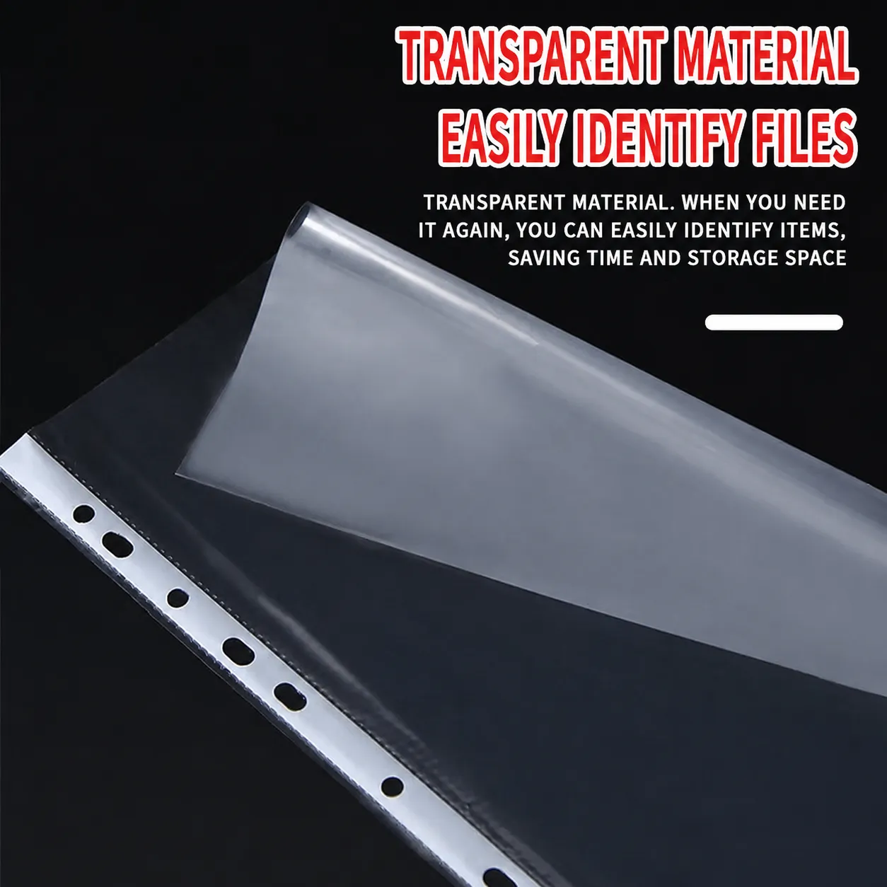 A4 11-Hole Clear Document Sleeves for Binders and Loose-Leaf Storage - Image 3