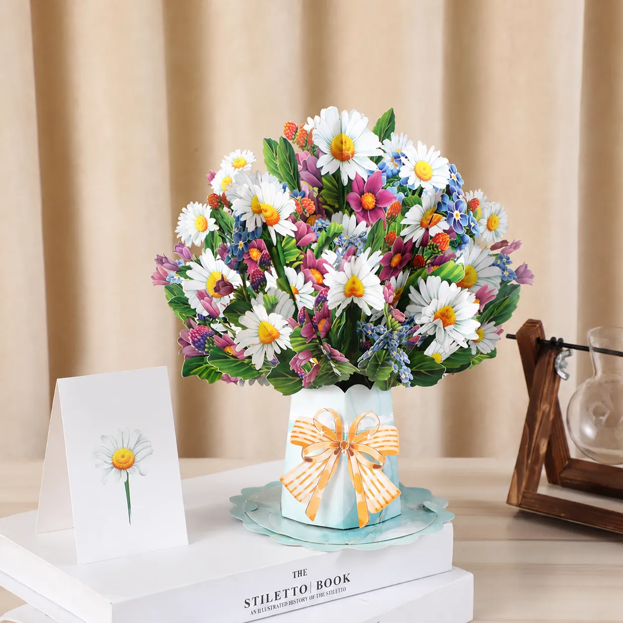 3D Pop-Up Flower Bouquet Greeting Card designed for Birthdays, Get-Well Wishes & Thank You Notes - Image 3