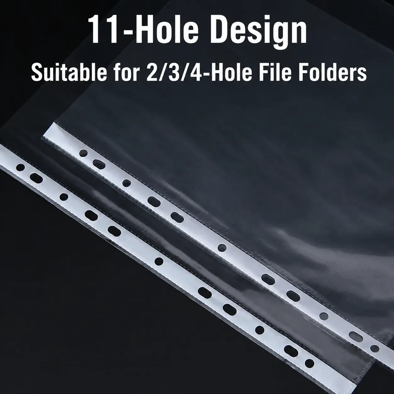 A4 11-Hole Clear Document Sleeves for Binders and Loose-Leaf Storage - Image 4