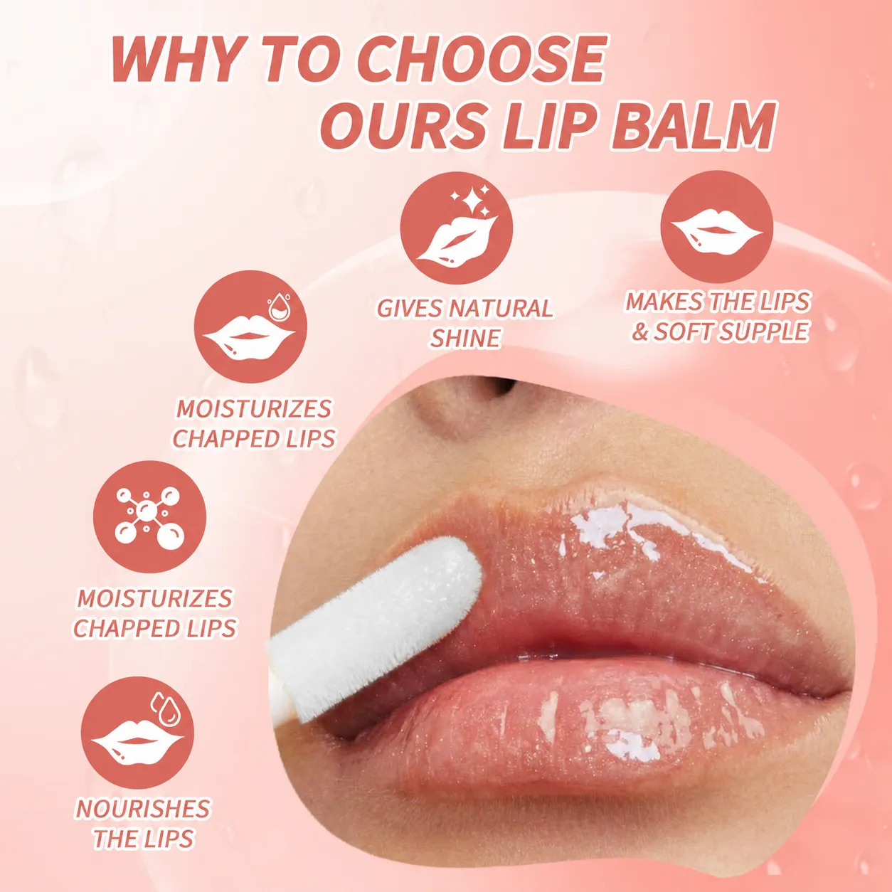 Moisturizing and Hydrating Fruit-Flavored Lip Oil, Multi-Color Lip Care Plumping Lip Oil Lip Gloss - Image 3