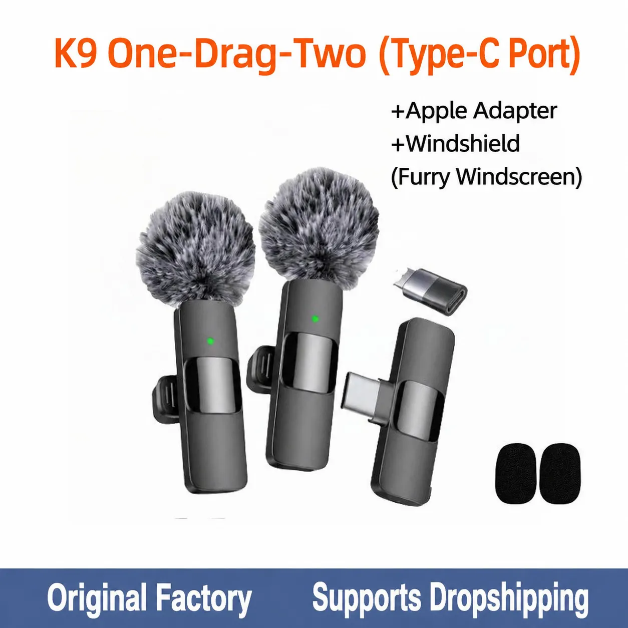 K9 one-to-two For TypeC + Apple adapter + one pair of pom-poms