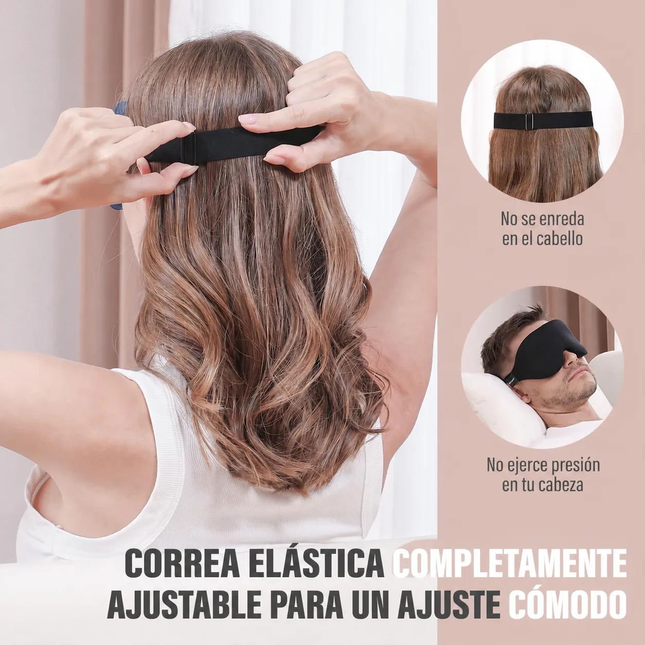 Antifaz para dormir 3D totalmente opaco, relajante, sin presión, suave y transpirable, para uso nocturno o siesta, alivia la fatiga ocular. - Image 3