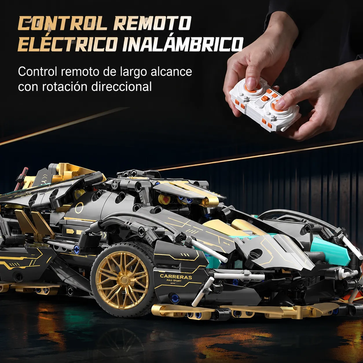 Coche deportivo de control remoto Lamborghini Black Gold V12 2026, nuevo modelo, juguete de construcción de alta dificultad, modelo para armar, regalo para niños. - Image 3