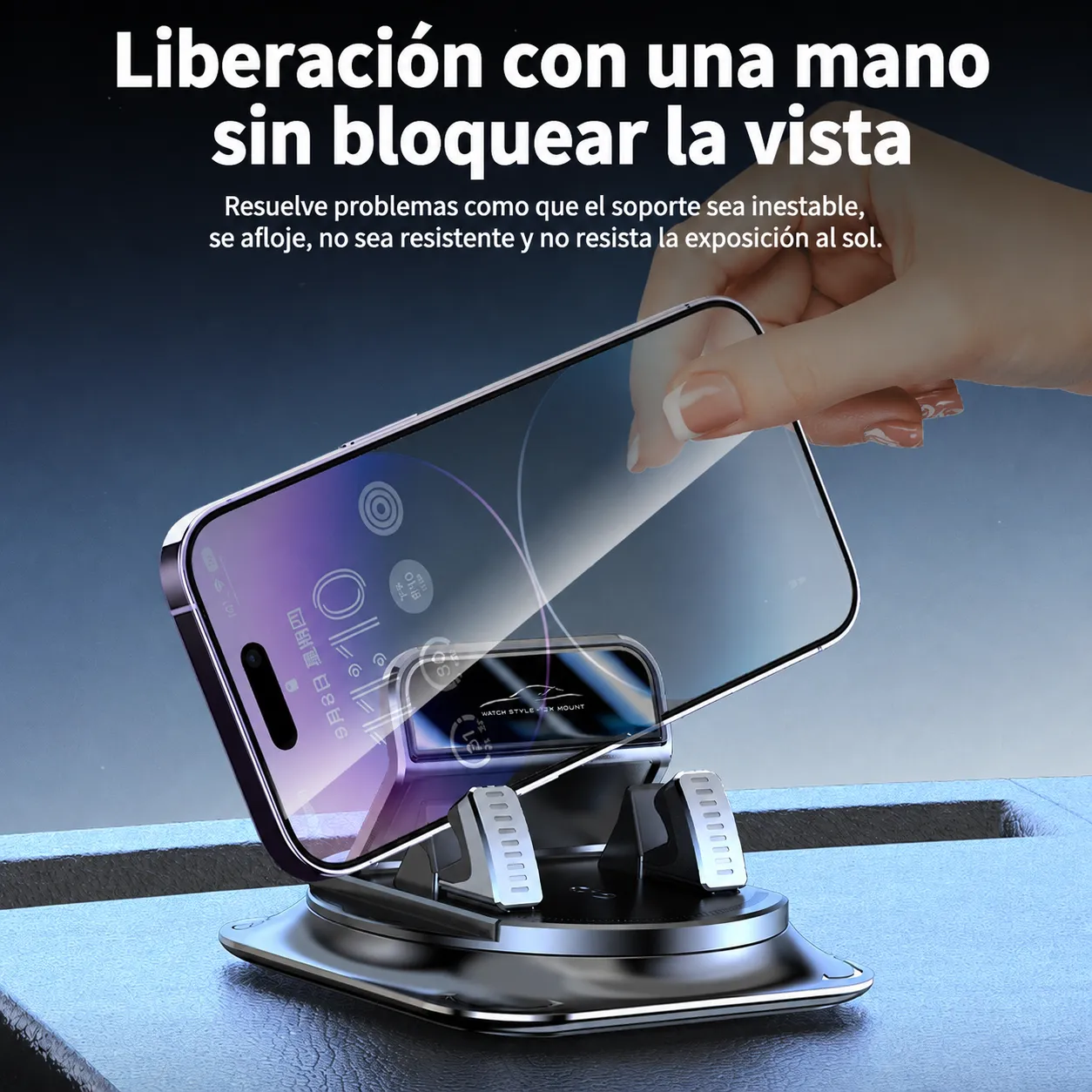 Soporte para teléfono móvil para salpicadero central de automóvil 2026, rotación de 360 grados, adhesivo con ventosa, soporte de navegación para coche y uso doméstico. - Image 2