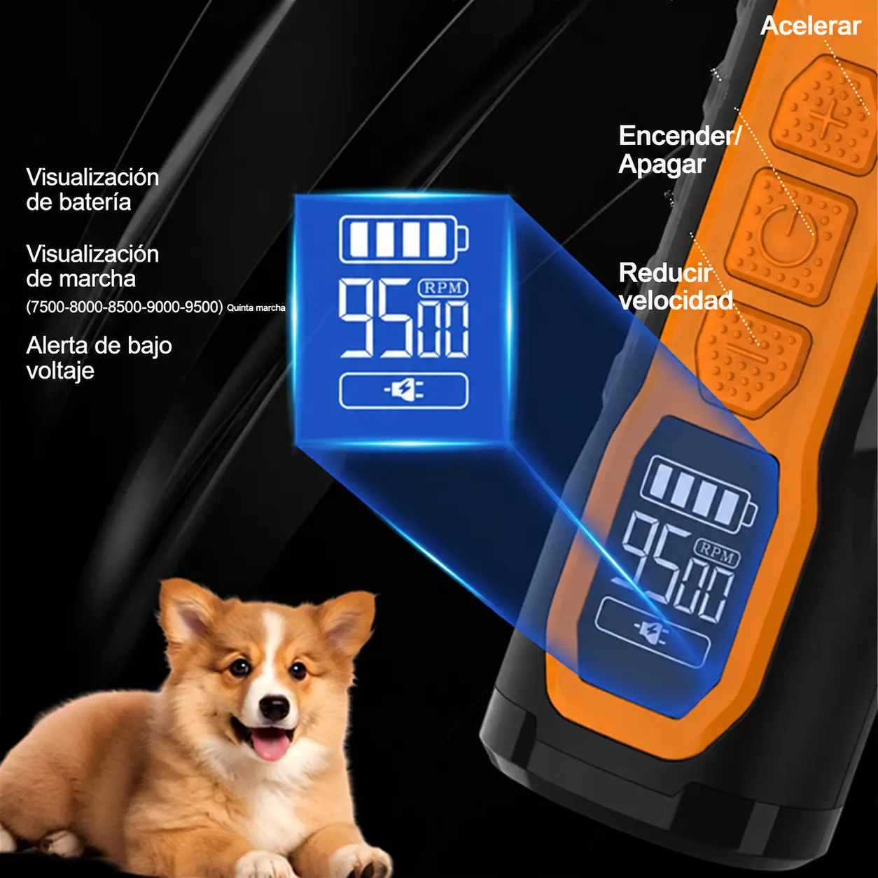 Lima de uñas para mascotas, cortauñas para gatos y perros, recargable por USB, lima para uñas de Amazon con doble luz y pantalla LCD, dispositivo eléctrico para el cuidado de uñas. - Image 2