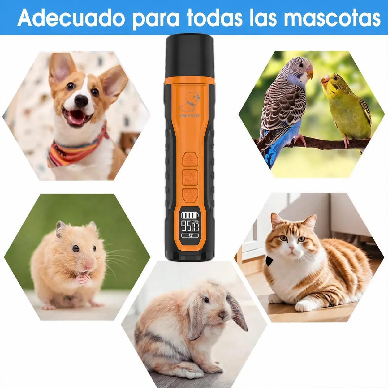 Lima de uñas para mascotas, cortauñas para gatos y perros, recargable por USB, lima para uñas de Amazon con doble luz y pantalla LCD, dispositivo eléctrico para el cuidado de uñas. - Image 4