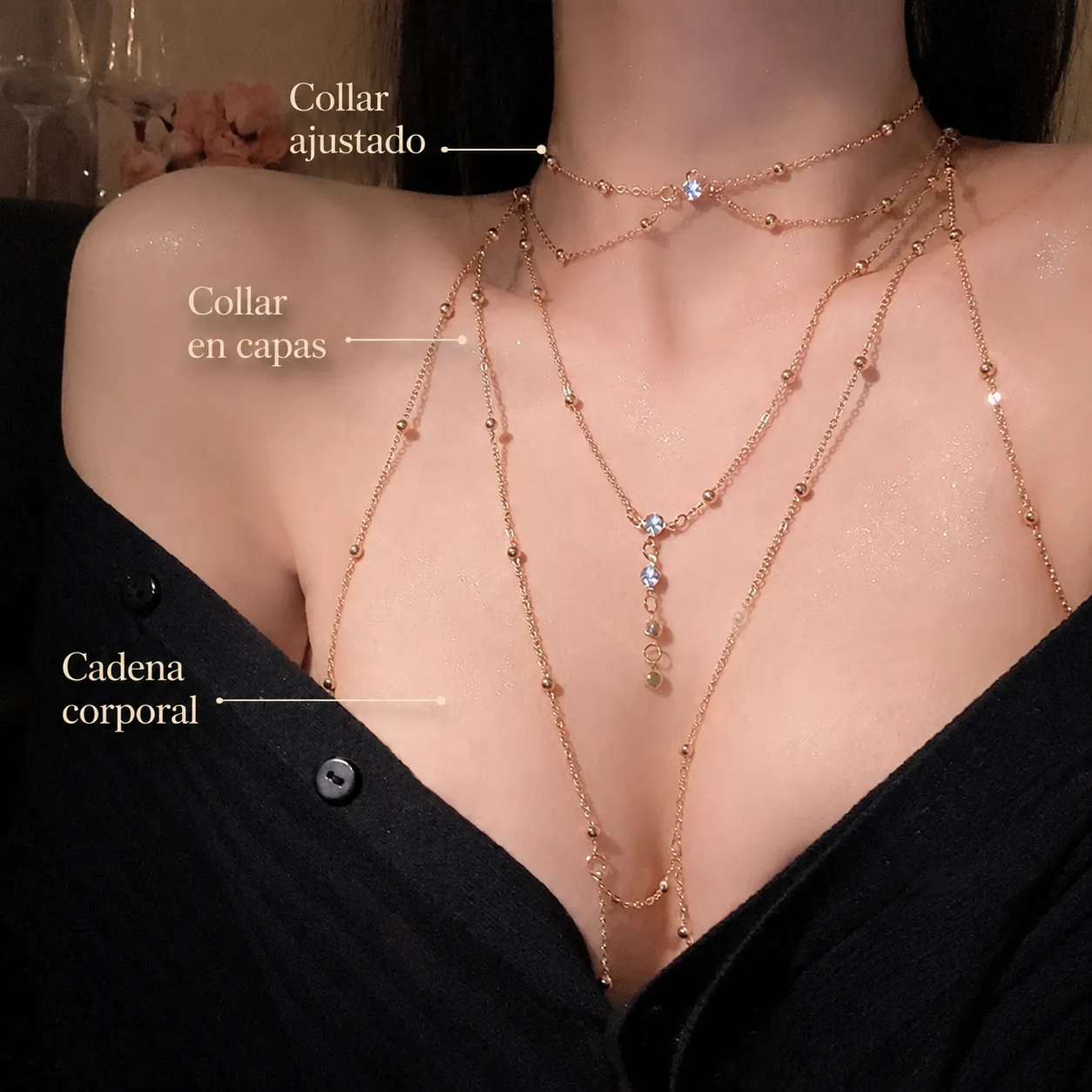 Collar de cadena corporal de moda 2025, collar sexy tipo cadena para mujer, estilo minimalista de lujo ligero, tendencia de influencer, collar de clavícula exclusivo al por mayor. - Image 2