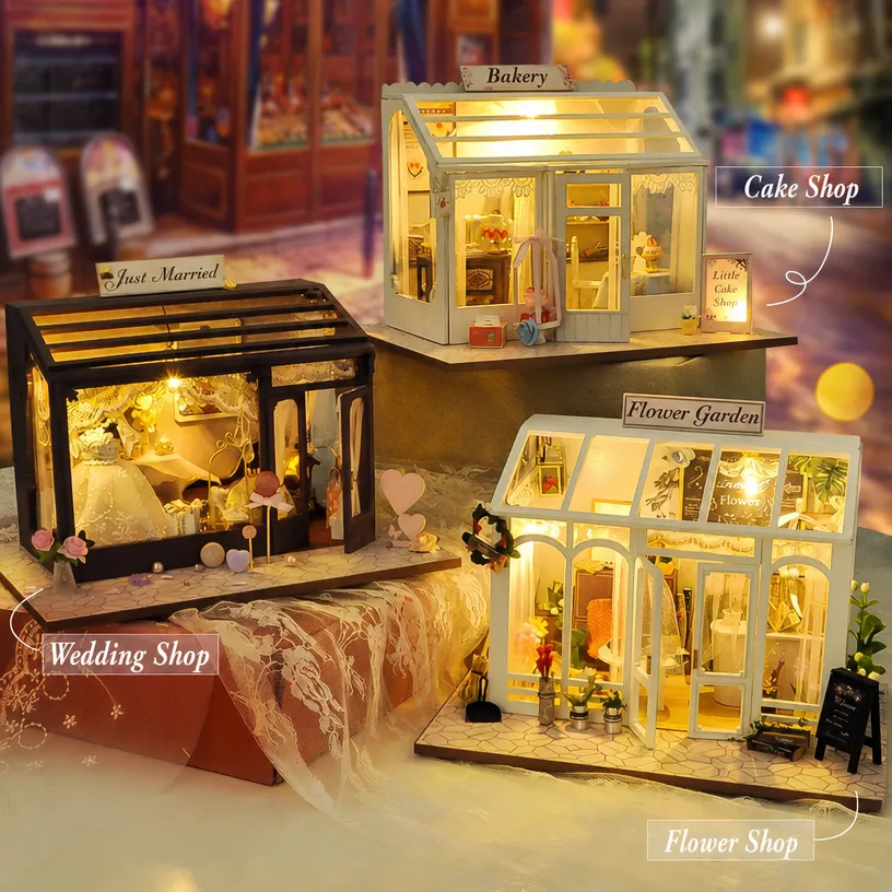 Japanese DIY cabin toy store street scene handcrafted assembly model - Image 2