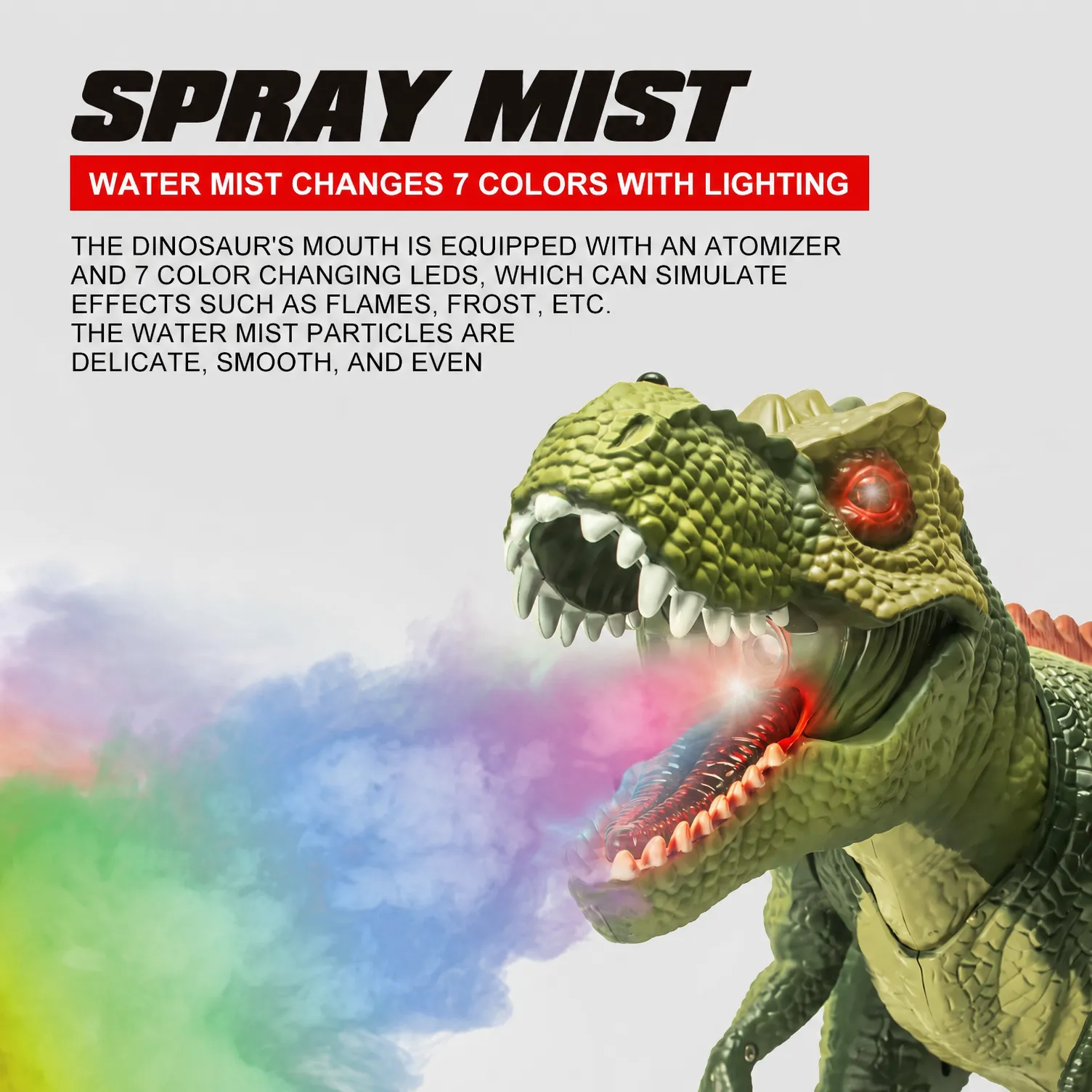 Remote-controlled Tyrannosaurus rex light and spray electric toy - Image 2